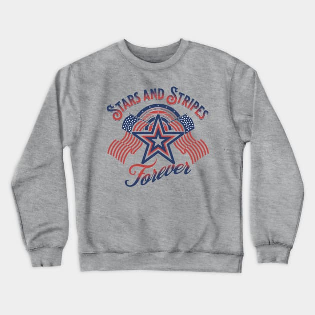 Stars And Stripes Forever Crewneck Sweatshirt by Teewyld